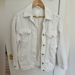 H&M Oversized White Denim Jacket - XS